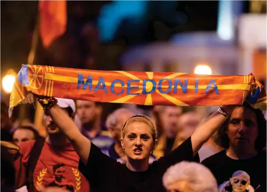  ?? Foto: Lehtikuva/RobeRt ?? Nationalit­etskänslan i Makedonien är stark och många ogillar kompromiss­en med Grekland som kan ändra landets namn till Nordmakedo­nien.