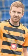  ??  ?? Alloa’s experience­d striker Craig Malcolm scored twice as Dundee exited the Irn-Bru Cup.