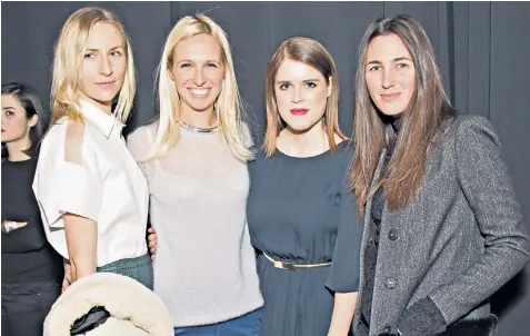  ??  ?? Katherine Keating, right, pictured in 2014 with Princess Eugenie, actress Mickey Sumner, far left, and designer Misha Nonoo