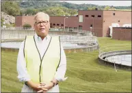  ?? Associated Press ?? In this undated image taken from video, Danbury’s then-mayor Mark Boughton stands in front of the Danbury Wastewater Treatment Plant as he announces a tongue-in-cheek move to rename the facility after John Oliver following the comedian’s expletive-filled rant about the city.