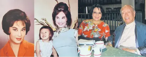  ??  ?? (From left) At her peak in the 1950s and 1960s, Li was known as the ultimate female lead for Chinese operas. • With daughter Meisheng. • Li with her second husband Wu Zhongyi in 2004. Wu had courted Li after the death of her first husband, actor Yen Chun.