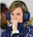  ?? Foto: dpa ?? Susie Wolff steuerte schon Formel-1-autos – zuletzt allerdings 2015.