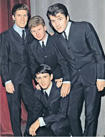  ?? ?? Frank Allen, bottom, with The Searchers, circa 1965. He says the band has continuing appeal because of its ‘nice, unthreaten­ing songs’