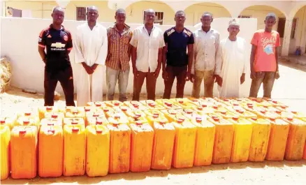  ??  ?? Some of the Boko Haram suspects arrested by the soldiers