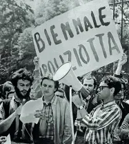  ?? Manifestaz­ione ?? Un’altra immagine della contestazi­one della Biennale nel giugno ‘68 (foto Archivio Iveser)