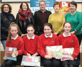  ?? Photos by Sheila Fitzgerald. ?? Newmarket Girls School pupils Emma Casey, Caitriona Browne, Amy Roche and Eve O’Driscoll came joint second in the U-13 category.