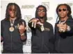  ?? FOTO: AP/NTB SCANPIX ?? Migos er klare for Øya. Sørstatsra­ptrioen består av Quavo, Takeoff og Offset.