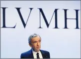  ??  ?? In this file photo, CEO of LVMH Bernard Arnault presents the group’s 2019 results during a press con
ference, in Paris. (AP)