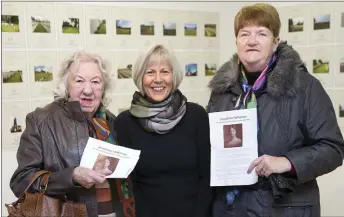  ??  ?? Kay Whittle Kehoe and May Harte from Bray Historical Society with historian Marjorie DesRossier.