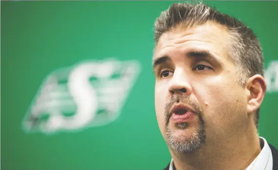  ?? TROY FLEECE ?? With 30-plus pending free agents heading into the off-season, Saskatchew­an Roughrider­s general manager Jeremy O’day plans to get to work on the list as soon as possible.