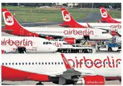  ??  ?? Air Berlin aircraft on the tarmac at Tegel Airport in Berlin