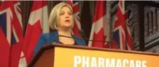  ?? KRIS RUSHOWY/TORONTO STAR ?? NDP Leader Andrea Horwath came out fighting with pharmacare promise.