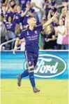  ?? DOUGLAS DEFELICE/USA TODAY ?? Scott Sutter’s stoppage-time goal gave Orlando City a draw Saturday against Philadelph­ia.