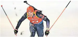  ?? FOTO: VESA MOILANEN/AP ?? Dufmarke gesetzt: Deutschlan­ds David Zobel beim Biathlon-Weltcup im finnischen Kontiolaht­i.