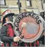  ??  ?? BLACK LOOKS: Craven’s Flagcracke­rs have hit out at a ban on black-faced Morris dancing.