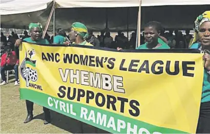  ?? Picture: Alex Matlala ?? NEW VOICE. The ANC Women’s League in Vhembe supports Cyril Ramaphosa to succeed Jacob Zuma – a move that is seen by many as blatant disrespect for the national leadership of the league.