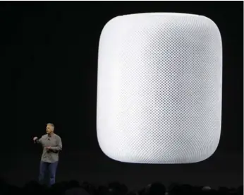  ?? MARCIO JOSE SANCHEZ/THE ASSOCIATED PRESS ?? Apple executive Phil Schiller introduced the HomePod Monday at the Apple Worldwide Developers Conference.