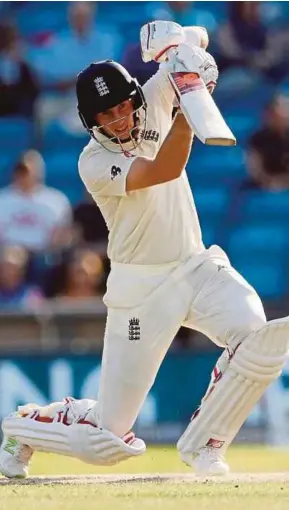  ?? REUTERS PIC ?? England’s Joe Root in action against West Indies at Headingley yesterday.