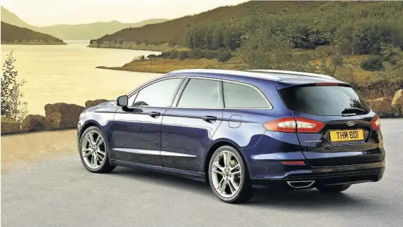  ??  ?? The Mondeo estate offers bags of room for five with 525 litres of boot space with all the seats in use