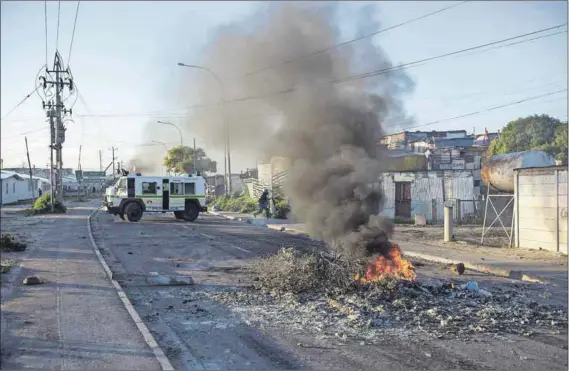  ?? Photo: David Harrison ?? Rising anger: Service delivery protests in Cape Town. The number of protests has increased significan­tly over the past decade.