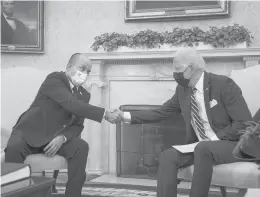  ?? SARAHBETH MANEY/GETTY ?? President Joe Biden meets Friday with Israeli Prime Minister Naftali Bennett in the Oval Office at the White House in Washington, D.C.