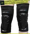  ??  ?? D COMODIDA ACOPLE RODILLA MALLA LONGITUD CORTA ESPINILLA NO CUBRE Aplicacion­es: trial, cross, enduro, y raid. Colores: Negro. Tallas: S a XXL Peso verificado: 300 gramos, la pareja (talla L). Inf.: www.talio.net