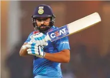  ?? AP ?? Rohit Sharma in action during the second Twenty20 against West Indies in Lucknow yesterday. The Indian opener hit an unbeaten 111 to score his fourth T20 ton.