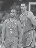  ?? RICH PEDRONCELL­I/AP ?? Chris Paul (3) and Darius Bazley once were teammates on the Oklahoma City Thunder. Bazley has reunited with Paul on the Suns.