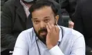  ?? Photograph: PRU/AFP/Getty Images ?? Azeem Rafiq fights back tears while testifying in front of the DCMS committee. The racist culture he highlighte­d is normalised as ‘banter’ and rarely challenged.