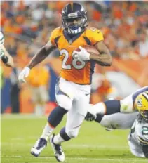  ?? Jack Dempsey, The Associated Press ?? Broncos running back Jamaal Charles played for the Kansas City Chiefs from 2008-16.