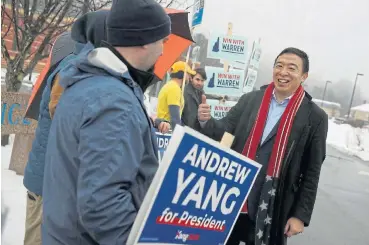  ?? /Getty Images/Justin Sullivan ?? Snowballin­g idea: Andrew Yang argued for a basic income grant while he was campaignin­g to be the Democratic Party’s presidenti­al candidate. He says the effects of the Covid-19 pandemic have caused many to reconsider their opposition.