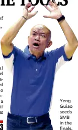  ??  ?? Yeng Guiao seeds SMB in the finals.