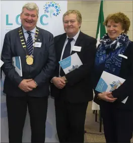  ??  ?? Dempsey, Wexford County Council chief executive Tom Enright, Minister and Cllr Kathleen Codd.