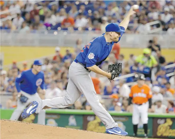  ?? — THE ASSOCIATED PRESS FILES ?? Chicago Cubs pitcher Mike Montgomery says he knew in spring training that his fastball didn’t have the same velocity as last year, partly because of a late start to his throwing regimen following a long October and unconventi­onal off-season.
