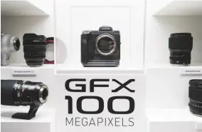  ??  ?? The GFX 100 took pride of place in Fujifilm’s display of upcoming products