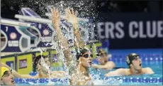  ?? JEFF ROBERSON — THE ASSOCIATED PRESS ?? Caeleb Dressel reacts after winning the men’s 100freesty­le during wave 2 of the U.S. Olympic Swim Trials on Thursday in Omaha, Neb.