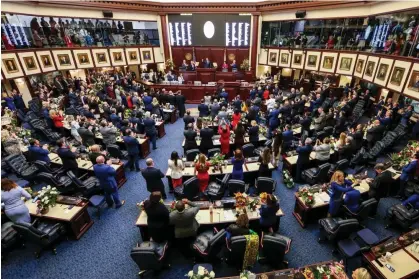  ?? ?? The bill comes amid a mounting assault by Florida Republican­s on LGBTQ+ rights. Photograph: Gary McCullough/AP