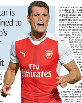  ??  ?? SWISS HIT: Xhaka showed confidence on his Arsenal debut