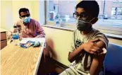  ?? CINCINNATI CHILDREN’S HOSPITAL ?? Abhinav, 12, was a participan­t in the Pfizer vaccine trial at Cincinnati Children’s Hospital in October.