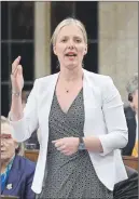  ?? CP PHOTO ?? Minister of Environmen­t and Climate Change Catherine McKenna says Canada has told the U.S. it’s not interested in renegotiat­ing the Paris Climate Accord.