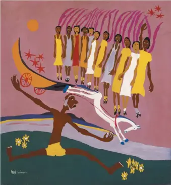  ??  ?? William H. Johnson: Swing Low, Sweet Chariot, 28 5/8 x 26 1/2 inches, circa 1944