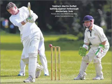  ?? Pictures: Andy Jones FM4320714 Buy these pictures from kentonline.co.uk ?? Yalding’s Martin Duffell batting against Holborough Anchorians 3rds