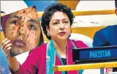  ?? TWITTER ?? Maleeha Lodhi, while replying to Indian external affairs minister Sushma Swaraj, brandishes the picture of a girl in Gaza.