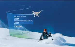  ??  ?? The latest technologi­es allow for a drone to be programmed to follow a predefined subject… and avoid obstacles. This is an illustrati­on for DJI’s ‘Intelligen­t Flight Mode’ feature.