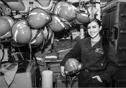  ?? COURTESY OF THE NAVY OFFICE OF COMMUNITY OUTREACH ?? Maritsa Mendoza, a North Las Vegas native, was selected as Sailor of the Week serving aboard USS Vella Gulf, a U.S. Navy Ticonderog­a-class guided-missile cruiser, currently deployed in the Atlantic Ocean. Mendoza is a 2019 Rancho High School graduate. Today, Mendoza serves as a damage controlman.