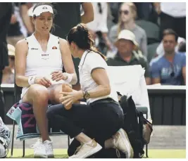  ??  ?? 2 British No 1 Jo Konta needed to overcome an ankle problem and a minor attack of the jitters before triumphing in three sets against Petra Kvitova to reach the last eight.