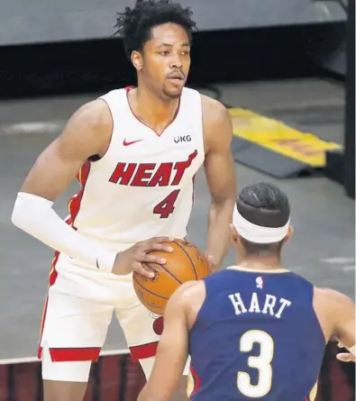  ?? CARLINE JEAN/SOUTH FLORIDA SUN SENTINEL ?? Heat forward KZ Okpala is a fan of short shorts. Actually, the shorter the better, he says.