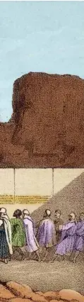  ??  ?? A la izqda., un grabado sobre el traslado a Europa de los leones alados de Nimrud por parte del equipo de Layard.
El palacio de Khorsabad, a la derecha, según un grabado de Felix Thomas, fue excavado por los franceses a mediados del siglo xix.