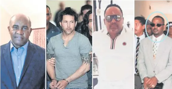  ??  ?? Quirino Paulino Castillo, David Figueroa Agosto, César Emilio Peralta (El Abusador) y Rolando Florián Féliz, fueron narcotrafi­cantes emblemátic­os.