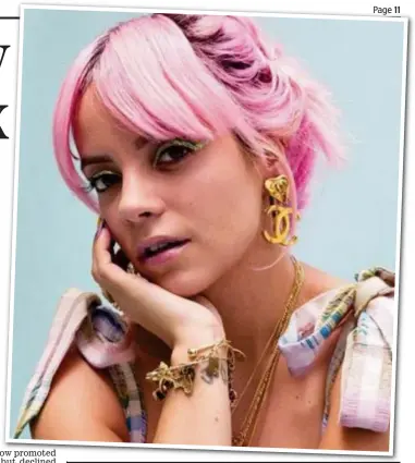 ??  ?? Accusation­s: Singer Lily Allen claims the unnamed man assaulted her at a hotel after a party